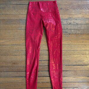 Lululemon 20yr Manifesto Foil Dark Red Wunder Under HR 28" Size 4